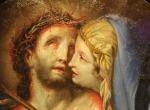 La Vierge embrassant le Christ au roseau (détail), avant 1670